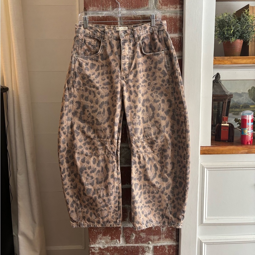 We The Free Leopard Barrel Jeans